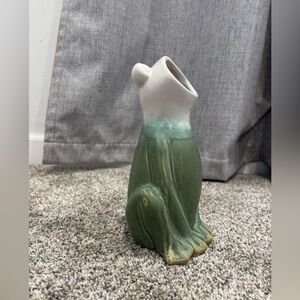 Creative Co-Op Green and White Frog Vase